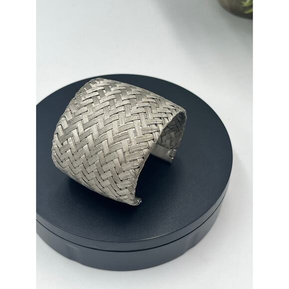 Sarah Cavender Metalworks Wide Interwoven Silver Tone Metal Cuff
Bracelet - Picture 5 of 12